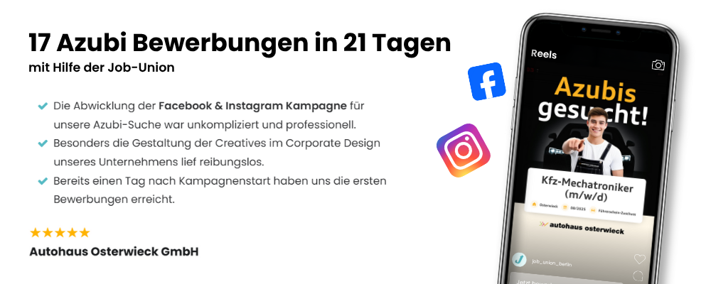 Azubi Social Media Kampagne Praxisbeispiel