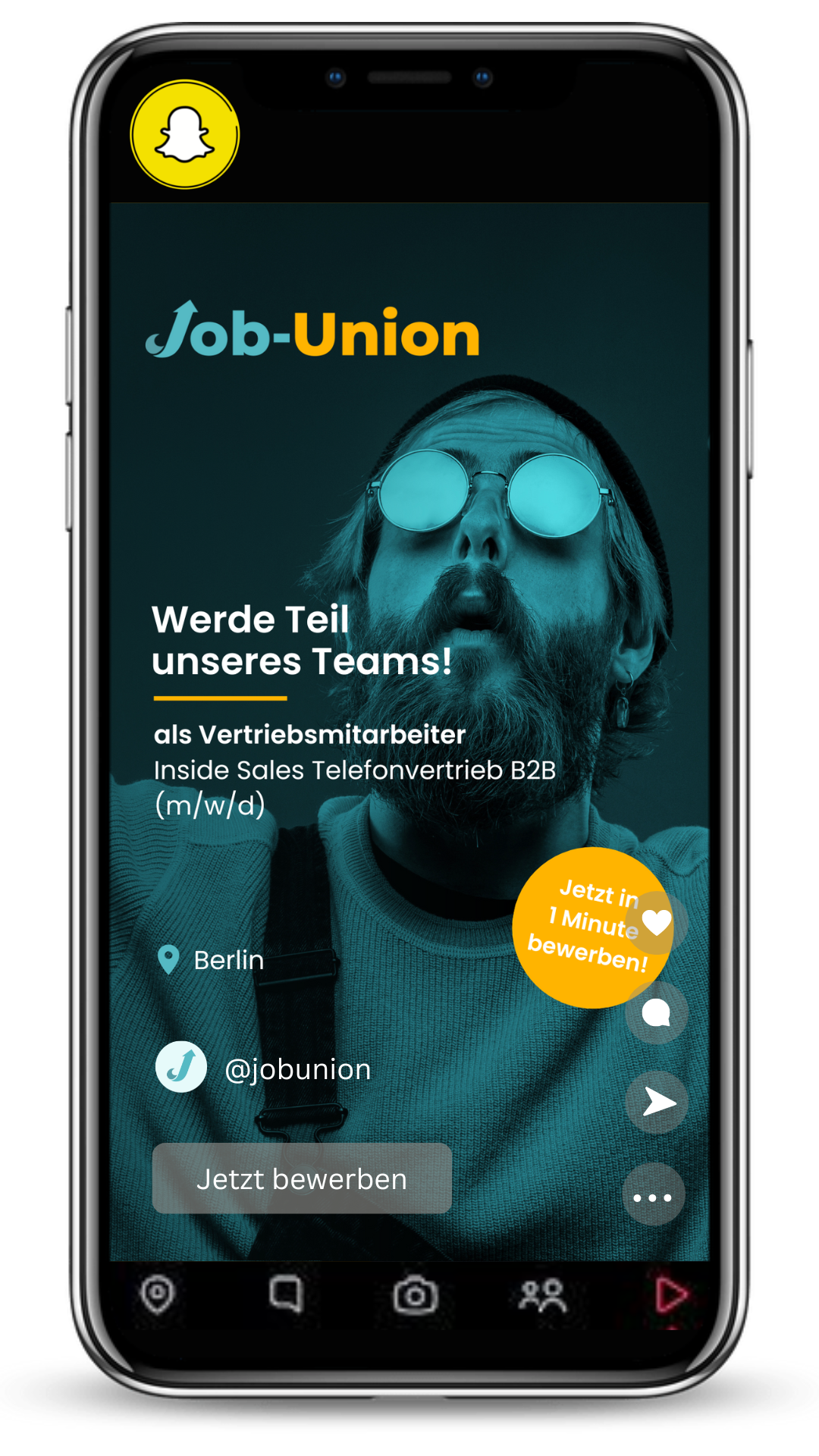 Snapchat-Vorschau-Musterunternehmen-Job-Union
