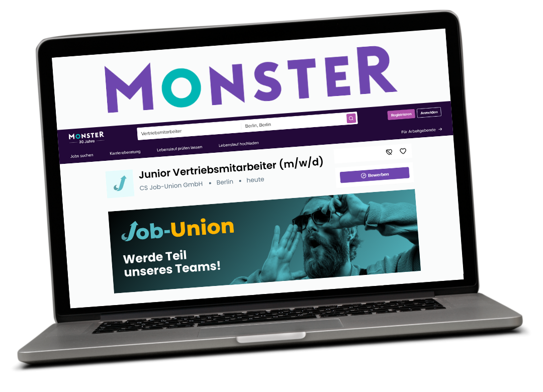 Monster Anzeige Mockup - Job-Union