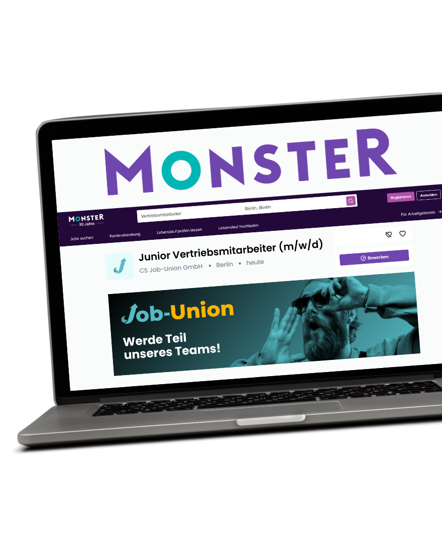Monster Anzeige Mockup - Job-Union