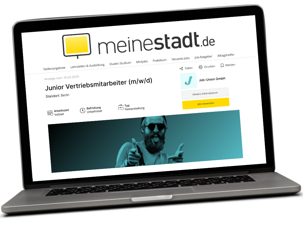 meinestadt.de Anzeige Mockup - JOb-Union