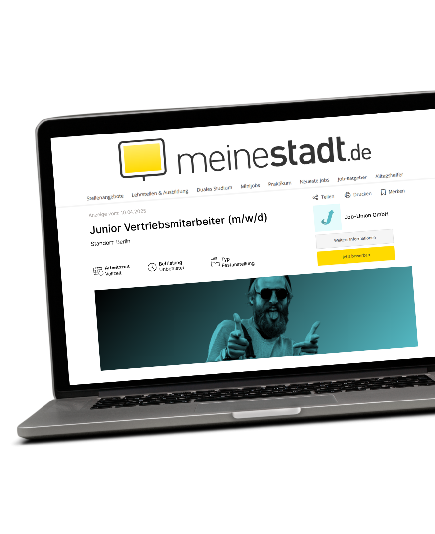 meinestadt.de Anzeige Mockup - JOb-Union