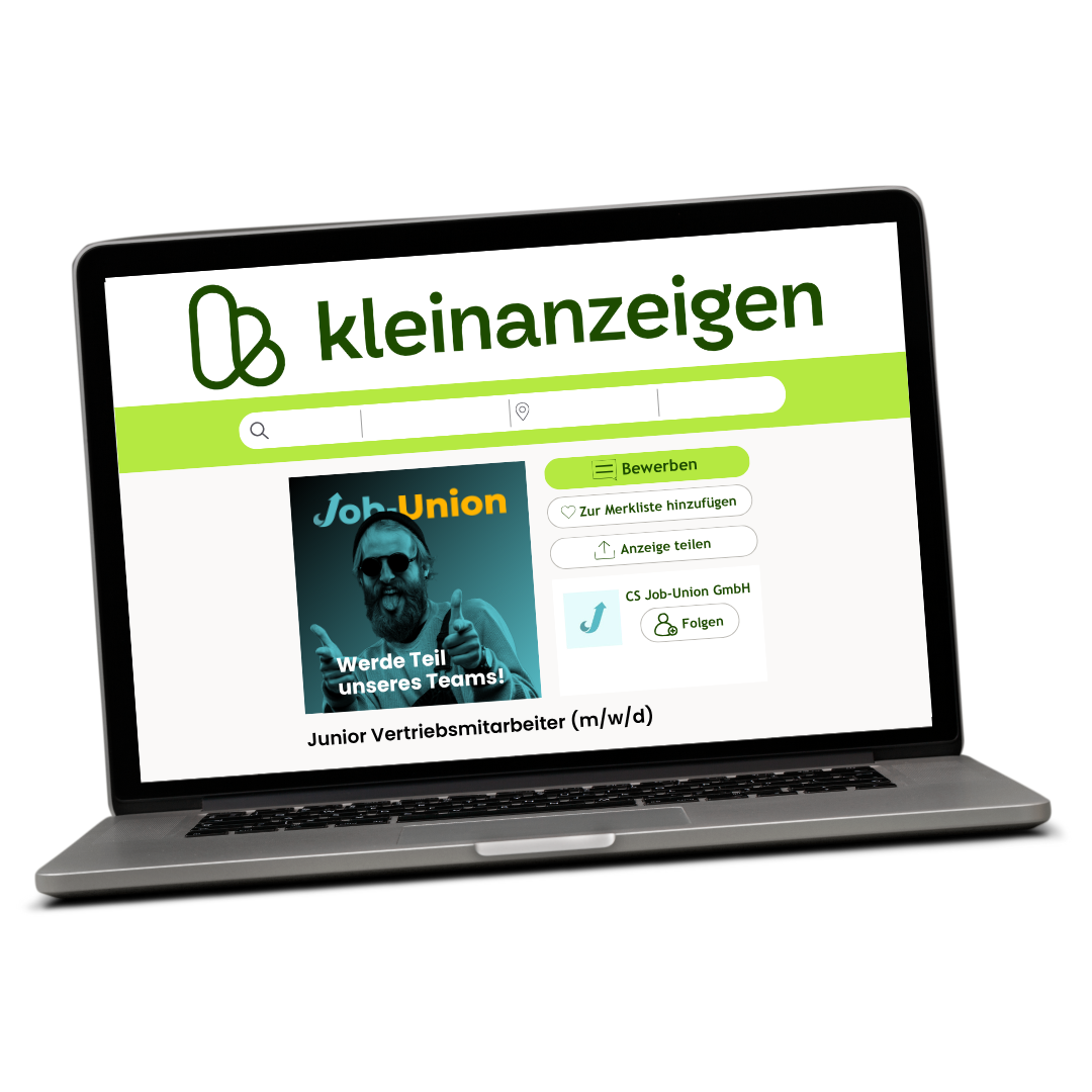 Kleinanzeigen Jobanzeiger Anzeige Mockup - Job-Union